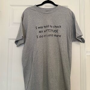 Gildan Gray Graphic Tee with Attitude Message